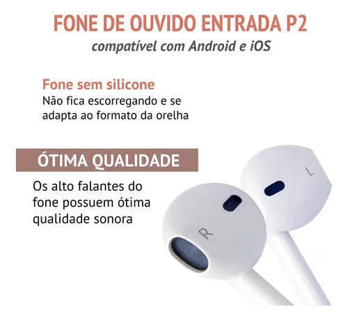 Fone de Ouvido com Fio AuriMax - P2