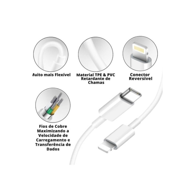 Carregador USB p/ Lightning 30W - PowerLink