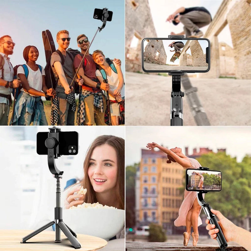 Estabilizador Smartphone Celular Gimbal L08 Bluetooth Tripé Fotos Vídeos Remoto Equilíbrio Estável