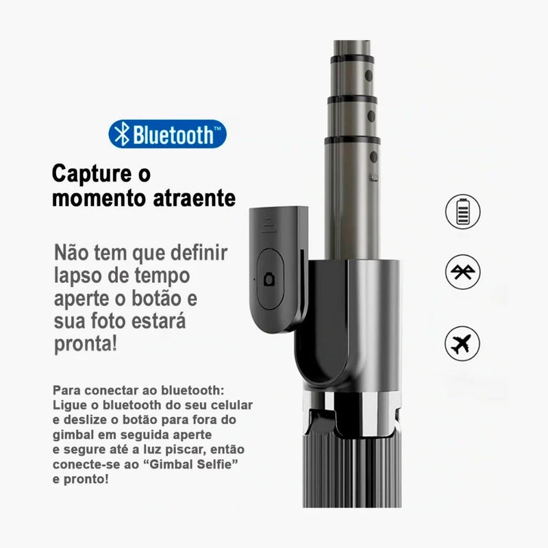 Estabilizador Smartphone Celular Gimbal L08 Bluetooth Tripé Fotos Vídeos Remoto Equilíbrio Estável