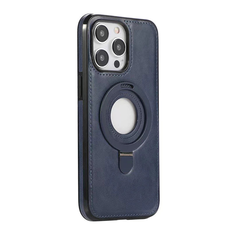 Case de Couro Magnética Premium Anti-Impacto com Suporte e MagSafe