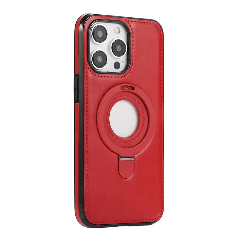 Case de Couro Magnética Premium Anti-Impacto com Suporte e MagSafe